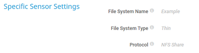 Specific Sensor Settings Specific Sensor Settings