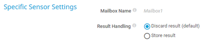 Specific Sensor Settings Specific Sensor Settings