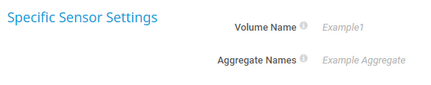 Specific Sensor Settings Specific Sensor Settings