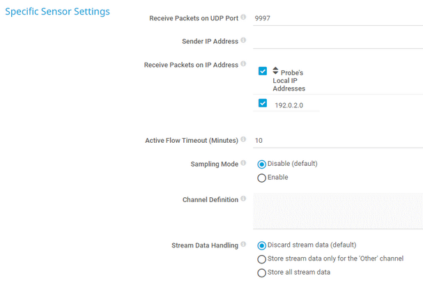Specific Sensor Settings