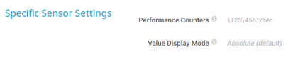 Specific Sensor Settings Specific Sensor Settings